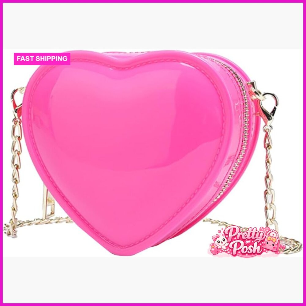 Heart-shaped Crossbody Purse PU Leather for Girls